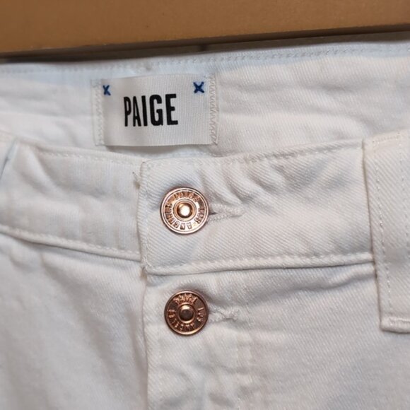 PAIGE Flaunt Bombshell Ankle Skinny Jeans Blanchette White Denim Curvy Fit - Picture 9 of 17